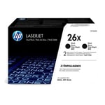 Afbeelding van HP 26X (CF226XD) toner cartridge zwart hoge capaciteit 2 stuks (origineel) | HPCF226XD