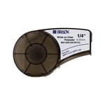 Afbeelding van Brady M21-250-430-WT-CL tape polyester | wit op transparant | 6,35mm x 6,40m | BRAM21-250-430-WT-CL