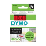 Afbeelding van DYMO S0720970 / 53717 tape zwart op rood 24mm (origineel) | 53717