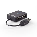 Afbeelding van Nedis USB 2.0-hub | compact | 4 poorten | NEDUHUBU2410BK