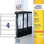 Afbeelding van Avery Zweckform L4761-25 printbare rugetiketten | wit | zelfklevend | breed | 61 mm x 192 mm | 100 etiketten | AVEL4761-25
