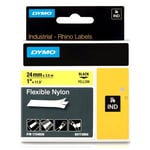 Afbeelding van DYMO 1734525 IND Rhino tape flexibel nylon zwart op geel 24mm (origineel) | 1734525