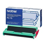 Afbeelding van Brother PC-75 printcassette met donorrol zwart (origineel) | BRPC75