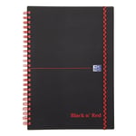 Afbeelding van Oxford Black ’N Red spiraal blok | A5 | kunststof | geruit | met elastieksluiting | 70 vel | OXF400047656