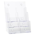 Afbeelding van Deflecto DE77401 folderhouder | 1/3 A4 | polystyreen | transparant | 6 vakken | DE77401