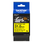 Afbeelding van Brother HSe-661E krimpkous tape zwart op geel | 31 mm x 1,5 m (origineel) | BROHSE-661E