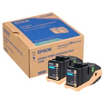 Afbeelding van Epson S050608 dubbelpak toner cartridge cyaan (origineel) | EPSS050608