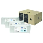Afbeelding van HP 81 (C5070A) inktcartridge licht cyaan 3 stuks (origineel) | HPC5070A