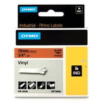 Afbeelding van DYMO S0718490 / 18436 IND Rhino tape vinyl zwart op oranje 12mm (origineel) | 18436