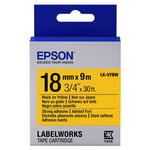 Afbeelding van Epson LK-5YBW extra klevende tape zwart op geel 18mm (origineel) | EPSLK-5YBW
