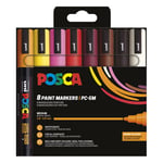 Afbeelding van Posca PC-5M verfmarkerset warme kleuren | 1,8 – 2,5 mm | rond | 8 stuks | POSPC5M15N