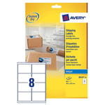 Afbeelding van Avery Zweckform J8165-10 verzendetiketten | wit | zelfklevend | 99,1 mm x 67,7 mm | 80 etiketten | AVEJ8165-10