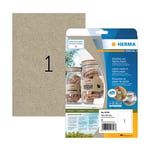 Afbeelding van Herma 10758 gerecyclede universele etiketten | A4 | 210 x 297 mm | natuurlijk bruin | 20 etiketten | HER10758