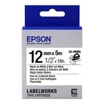 Afbeelding van Epson LK-4WBQ opstrijkbare tape zwart op wit 12mm (origineel) | EPSLK-4WBQ