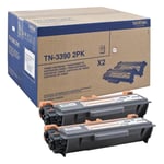Afbeelding van Brother TN-3390BK toner cartridge zwart hoge capaciteit 2 stuks (origineel) | BRB-TN3390TWIN