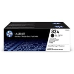 Afbeelding van HP 83A (CF283AD) toner cartridge zwart 2 stuks (origineel) | HPCF283AD