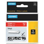 Afbeelding van DYMO 1805416 IND Rhino tape vinyl wit op rood 12mm (origineel) | 1805416