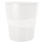Afbeelding van Leitz 5278 WOW papiermand | polystyreen | metallic wit | 15 liter | LEI52781001