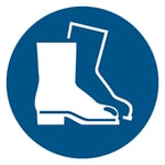 Afbeelding van Djois waarschuwingsbord veiligheidsschoenen verplicht | kunststof | blauw/wit | 200 mm | DJO7530023