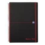 Afbeelding van Oxford Black ’n Red spiraalblok | A4 | kunststof | elastieksluiting | gelinieerd | 90 grams | 70 vel | OXF400047653