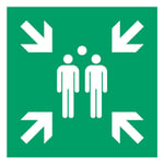 Afbeelding van Djois waarschuwingsbord verzamelplaats | kunststof | groen/wit | 200 x 200 mm | DJO7510014
