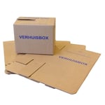 Afbeelding van Raadhuis verhuisdoos dubbele bodem | karton | bruin | 5 stuks | RAARD-351125-5