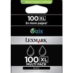 Afbeelding van Lexmark 14N0848 nr. 100XL inktcartridge zwart hoge capaciteit 2 stuks (origineel) | LEX14N0848