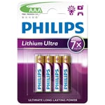 Afbeelding van Philips batterij Mignon AAA | lithium ultra | FR03 | 4 stuks | PHIFR03LB4A/10