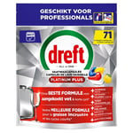 Afbeelding van Dreft Professional Platinum Plus vaatwastabletten | Lemon | 71 tabs | QC-DR-08735