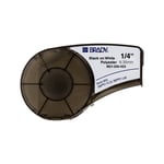 Afbeelding van Brady M21-250-423 tape polyester | zwart op wit | 6,35mm x 6,40m | BRAM21-250-423