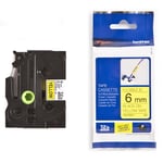 Afbeelding van Brother TZe-FX611 flexi ID tape zwart op geel 6mm x 8m (origineel) | BROTZEFX611