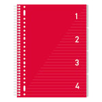 Afbeelding van Kangaro spiraalblok | A4 | gelinieerd | 80 gr | 200 vel | rood | KANK-58380