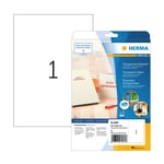 Afbeelding van Herma 8964 inkjet folie etiketten | A4 | 210 x 297 mm | transparant | 10 etiketten | HER8964