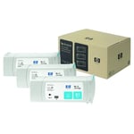 Afbeelding van HP 81 (C5067A) inktcartridge cyaan 3 stuks (origineel) | HPC5067A