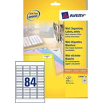 Afbeelding van Avery Zweckform L7656-25 universele etiketten | wit | zelfklevend | 46 mm x 11,1 mm | 2100 etiketten | AVEL7656-25