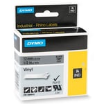 Afbeelding van DYMO 1805413 IND Rhino tape vinyl zwart op grijs 12mm (origineel) | DYM1805413