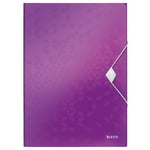 Afbeelding van Leitz 45990062 WOW 3-klepsmap | A4 | polypropyleen | paars metallic | LEI45990062