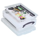 Afbeelding van Really Useful Box opbergdoos | met divider | polypropyleen | transparant | 4 liter | UB4LCO
