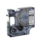 Afbeelding van DYMO S0718160 / 18508 IND Rhino tape permanent polyester zwart op transparant 9mm (huismerk) | STS0718160