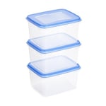 Afbeelding van Sunware Club Cuisine diepvriesdozen set | transparant/blauw | 1,5 liter | 3 stuks | SUN76700663