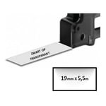 Afbeelding van DYMO 622290 IND Rhino tape permanent polyester zwart op transparant 19mm (huismerk) | ST622290