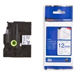 Afbeelding van Brother TZe-FA3 blauw op wit 12mm x 3m opstrijkbare tape voor stoffen (origineel) | BROTZEFA3