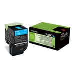 Afbeelding van Lexmark 70C2HC0 nr. 702HC toner cartridge cyaan hoge capaciteit (origineel) | LEX70C2HC0