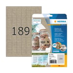 Afbeelding van Herma 10750 gerecyclede universele etiketten | A4 | 25,4 x 10 mm | natuurlijk bruin | 3780 etiketten | HER10750