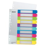 Afbeelding van Leitz 12430000 WOW indexen printbaar | A4+ | polypropyleen | 11-gaats | 10 tabs | LEI12430000