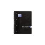 Afbeelding van Oxford 400075533 collegeblok | A4 plus | geruit | zwart | 90 vel | 4-gaats | OXF400075533