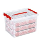 Afbeelding van Sunware Q-line opbergdoos voor kerstversiering | transparant | 22 liter | 60 kerstballen | SUN78821605