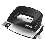 Afbeelding van Leitz 50601095 WOW mini perforator | metaal | zwart | 2-gaats | tot 10 vel | LEI50601095