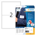 Afbeelding van Herma 4519 naambadge/textiel etiketten | A4 | 199,6 x 143,4 mm | wit | 40 etiketten | HER4519