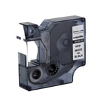 Afbeelding van DYMO 1805435 IND Rhino tape vinyl wit op zwart 12mm (huismerk) | ST1805435